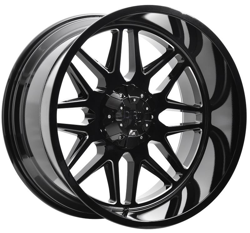 STATUSFÄLGAR D59 GLOSSBLACK MILLED 10x20 5/127-139.7 ET-20 CB78.1